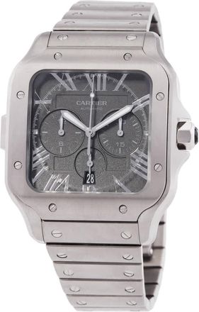 Cartier Santos De Cartier Chronograph Automatic Grey Dial Watch WSSA0078
