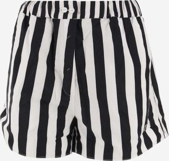 Patou Black Striped Elasticated Waistband Shorts