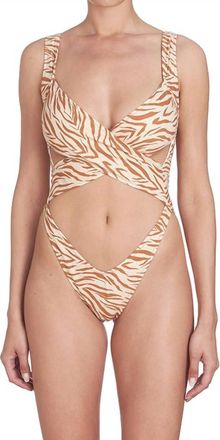 Reina Olga Exotica One Piece In Beige Zebra
