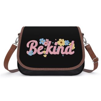 Generic Be Kind Flower Fashion Womens Crossbody Bags Novelty Handbag Shoulder Bag Purse