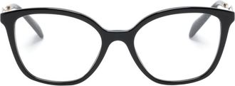 Prada cat-eye-frame glasses - women - Metal/Acetate - 54 - Black