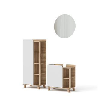 Vicco Conjunto De Muebles De Ba&ntilde;o Karen, Sonoma/blanco, 3 Piezas