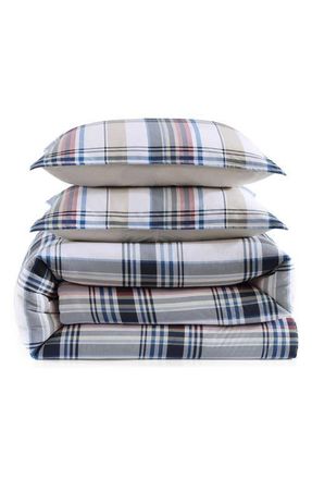 Tommy Hilfiger Waterbury Plaid Duvet Cover & Shams Set in Medium /Dark Blue at Nordstrom, Size King
