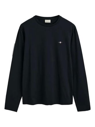 GANT shield long-sleeve t-shirt - men - Cotton - L - Black