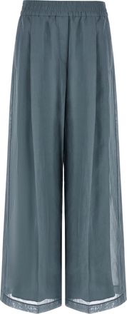 Brunello Cucinelli Blue Cotton Casual Womens Pants