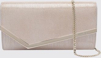 Jimmy Choo London Clutch Emmie in lurex laminato con tracolla a catena amovibile