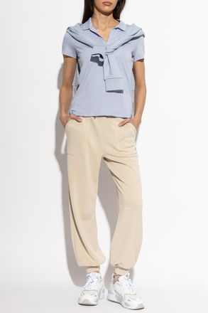 Emporio Armani Polo With Logo, Womens, Blue