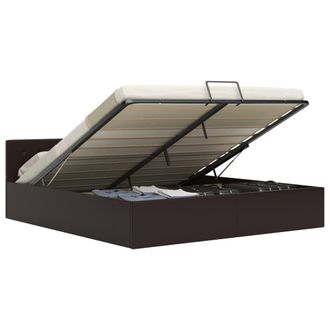vidaXL Cama Canap&eacute; Hidr&aacute;ulica Cuero Sint&eacute;tico Gris 160x200 Cm Vidaxl