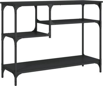 vidaXL Mesa consola con estantes negro 100x35x75 cm Vidaxl