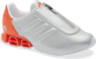 adidas x Miaou Gender Inclusive Megaride S2 Zip Sneaker in Silver/Blue/Impact Orange at Nordstrom, Size 11.5 Womens