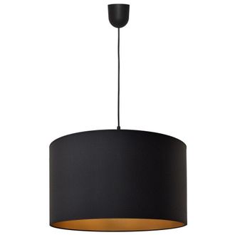 Netlighting Alba Cylindrical Pendant Ceiling Light Black Gold 45cm