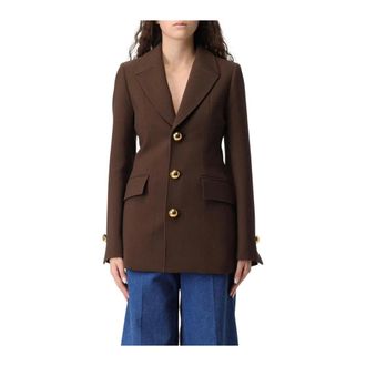 Ami Blazers, female, Brown, M, Tailored Blazer Relaxed Fit Gold Buttons