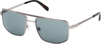 Guess Metalen Navigator Zonnebril - Heren - Zonnebrillen - Grijs - 57 MM - Accessoires