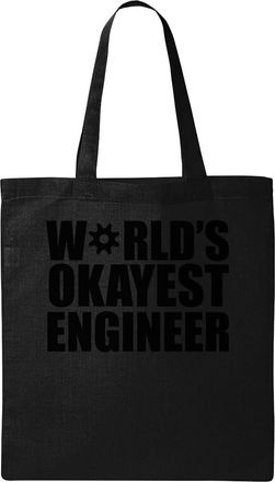 Generic Worlds Okayest Engineer Natural Ecological Cotton Tote Bag Black