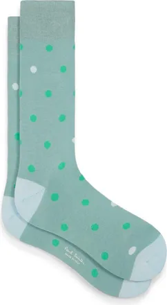 Paul Smith Orlando Polka Dot Dress Socks in Light Greyish Green at Nordstrom