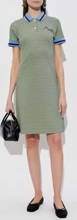 Marni Dress With A Checkered Pattern, Womens, Green