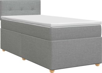 vidaXL Cama Box Spring Con Colch&oacute;n Gris Claro 90 X 190 Cm Tela Vidaxl