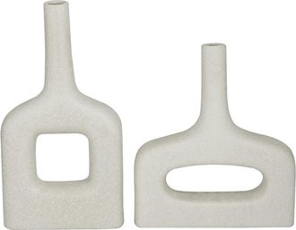 CosmoLiving by Cosmopolitan Cosmoliving By Cosmopolitan Set Of 2 Ceramic Donut Shaped Vase