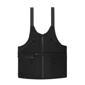 Generic Outdoor 2-in-1 Multifunctional Vest Bag, Men Women Utility Work Vest Backpack Multiple Pockets Lightweight Crossbody Travel Bag (Black,Weighing 110-20