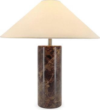 Brightech Runo 14 LED Table Lamp with Natural Stone Base in Brown Marble at Nordstrom