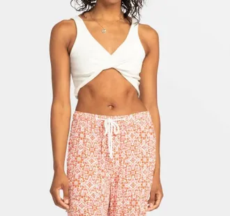 Roxy Riviera Cropped Tank Top In Egret