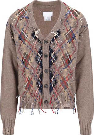 Maison Margiela Distress Patterned Cardigan