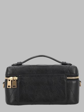 Tory Burch Womens Beauty Case Charlie Matelass&eacute; Black Cow Leather Handbags Hand Bags