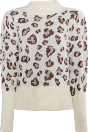 Faina Gebreide trui Dames Wol Wit Veelkleurig