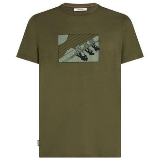Icebreaker Merino 150 Tech Lite S/S Tee In The Wild Merinoshirt f&uuml;r Herren | oliv