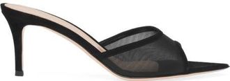 Gianvito Rossi Dorotea Mule 70 in Black Fabric And Suede at Nordstrom, Size 41.5