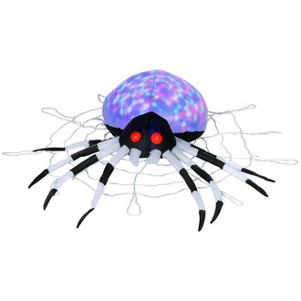 HOMCOM 5FT Long Halloween Inflatable Spider Blow-Up Outdoor LED Garden Display | TJ Hughes