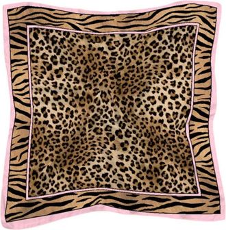MC2 Saint Barth Accessoires, Dames, Veelkleurig, ONE Size, Kitana Silk Sand Leopard Foulard 1921