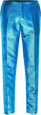 Maison Margiela Pantaloni sartoriali con finitura metallizzata - Blu