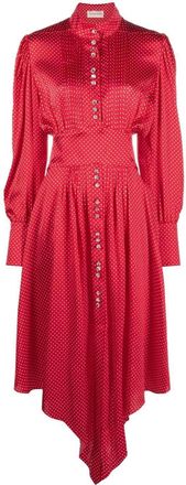 Alexandre Vauthier asymmetric polka-dot silk dress - women - Silk - 36 - Red
