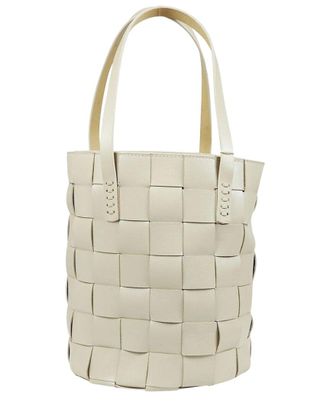 Dragon Diffusion Box Weave Round Leather Bucket Tote