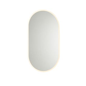 QAZQA Moderno Espejo De Ba&ntilde;o Moderno Con Led Y Atenuador T&aacute;ctil - Bouwina Vidrio Ovalada Incluye Led Max. 1 X 23 Watt - Qazqa
