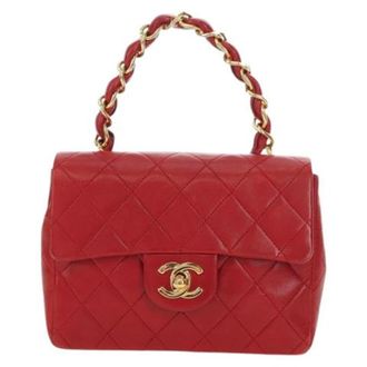 Chanel Pre-owned Vintage Leren Handtas - Dames - Vintage Handtas - Rood - ONE Size - Leer - Vintage