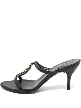 Gucci GG leather heeled sandals - Black