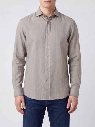 Brunello Cucinelli Camicia in cotone con collo francese e maniche lunghe