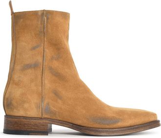 Acne Studios beige su&egrave;de enkellaarzen