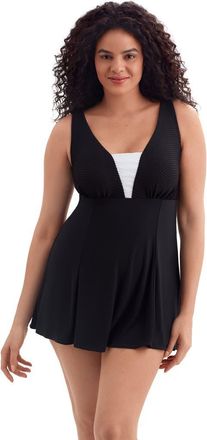 Longitude Plunge Long Torso Swim Dress in Texture Luxe at Nordstrom, Size 10