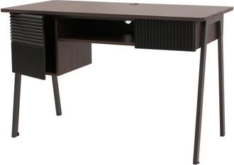 Hhg [NUNCA USADO] Escritorio HHG-114, mesa de oficina, mesa para ordenador, MDF metal melamina 78 x 120 x 60 cm, aspecto nogal