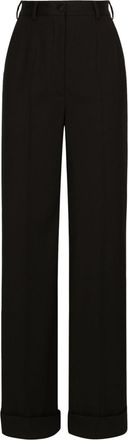 Dolce & Gabbana wide-leg trousers - women - Virgin Wool/Silk/Polyester - 48 - Black