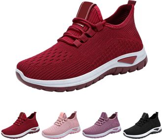 Generic Womens Fashion Trainers Casual Wide Fit Running Sport Sneakers Comfortable Arch Support Wedge Trainer Breathable Mesh Orthopedic Shoes Lace up Non Sli