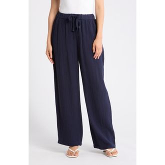 Eileen Fisher Organic Cotton Wide Leg Pants in Ink at Nordstrom Rack, Size Xx-Small