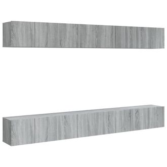 Berkfield Home TV Cabinets 8 pcs Grey Sonoma 60x30x30 cm Engineered Wood | Size: 60 x 30 x 30 cm