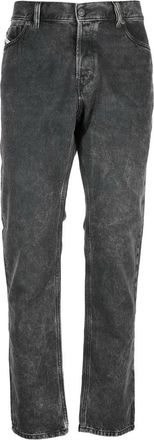 Diesel Black Cotton Mens Straight Leg Jeans