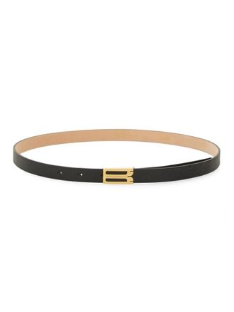 Victoria Beckham Black Logo Buckle Belt