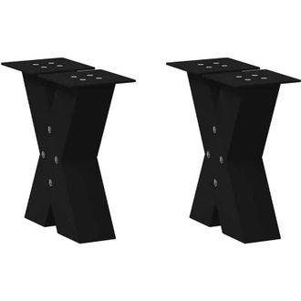 vidaXL Vidaxl - Patas Para Mesa De Centro En Forma De X (2 Unidades), Color Negro, 30 X (30-31) Cm, Acero