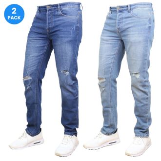 Blue Ice Mens Stretch Ripped Jeans-2 Pack